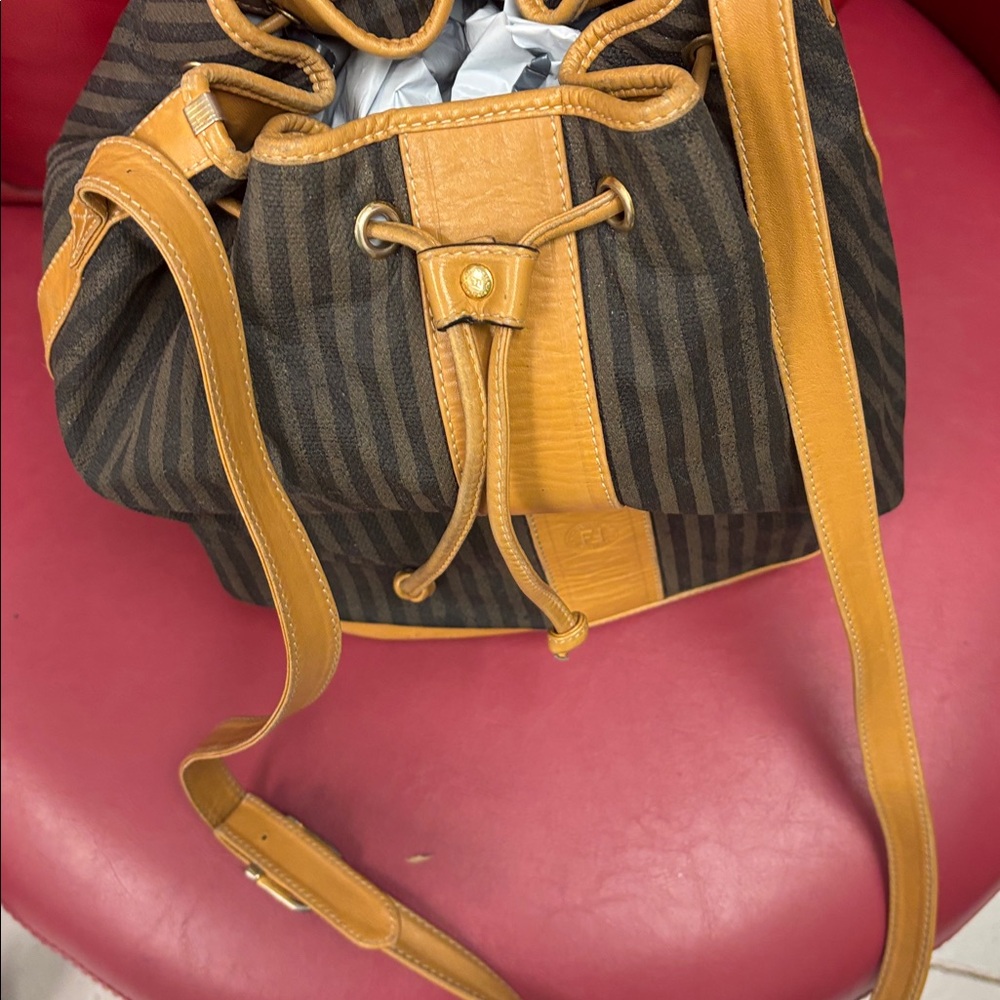 Fendi Black and Tan Crossbody Bag